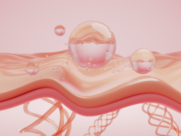 Drop of moisturizer or cream on saggy skin. wrinkles eyes cream product concept. 3D rendering.